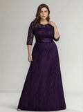 Vestido Fiesta Morado Manga Larga  Ep 119