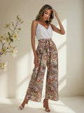 Entero Jumpsuit Mono Estampado De Paisley Cinturón El 117