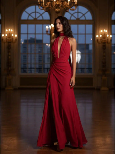 Vestido Largo Delpilar Va 543 Escote V Fiesta Mujer