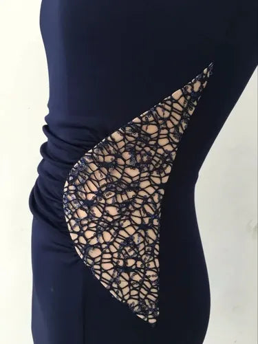 Vestido Azul Mujer Corto Fiesta Lentejuelas Va 211 Azul S