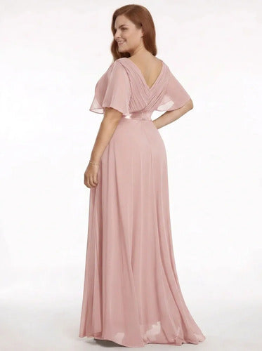 Vestido evasé largo de graduación talla grande