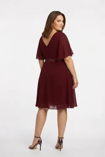 Vestido corto multicolor gasa lentejuela talla grande
