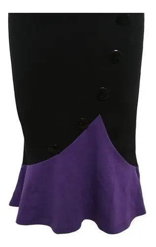 Vestido Ajustado Negro Vintage Botones Va 79 Negro Xl
