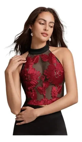 Top Blusa Mujer Fiesta Transparente Bb 59