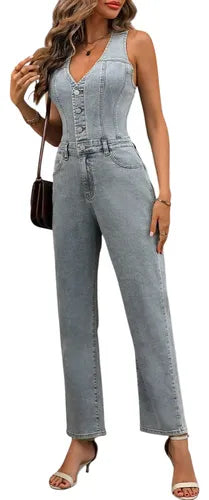 Entero Jumpsuit Mono Mezclilla Jeans Denim El 224