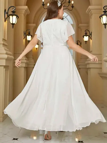 Vestido Fiesta Largo  Blanco Novia Manga Ne 20 Multicolor 4xl