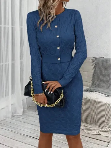 Vestido Tejido Formal Ajustado Coctel Punto Jersey Hq 10