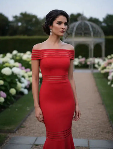 Vestido Rojo Largo De Fiesta Graduación Va 196