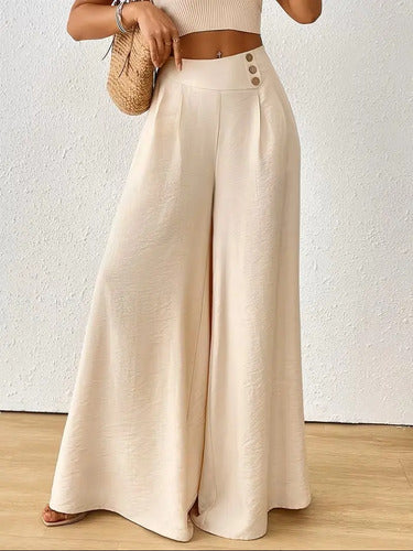 Pantalon Mujer Cintura Alta Pierna Ancha Pt 18