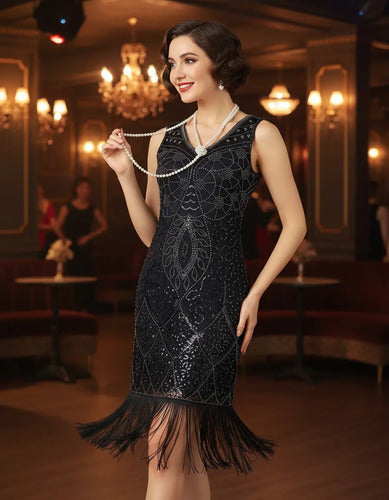 Vestido De Baile Retro Gatsby, Años 20 Charleston  Va 617