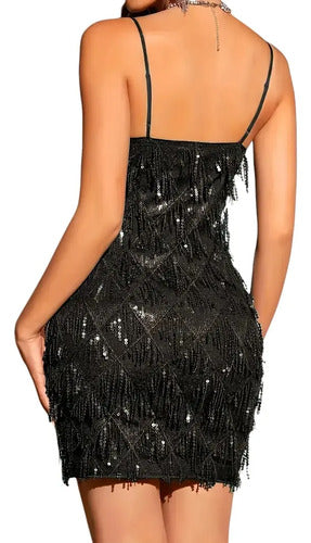 Vestido Fiesta Lentejuelas Forrado Vl 75
