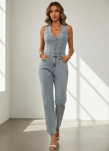 Entero Jumpsuit Mono Mezclilla Jeans Denim El 224