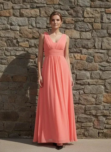 Vestido de gasa largo al tobillo