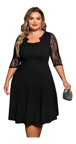 Vestido Talla Grande Acampanado Vg 155