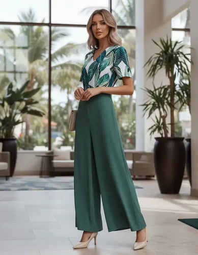 Entero Jumpsuit Enterito Mono Estampado Pierna Ancha El 174