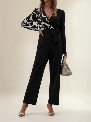 Entero Jumpsuit Mono Manga Larga Fiesta  El 130 Negro S