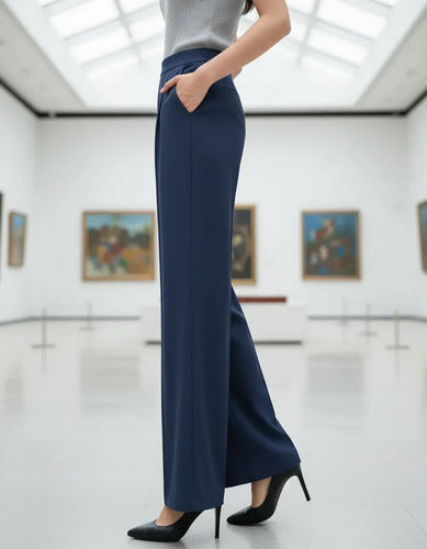 Pantalon Mujer Cintura Alta  Pt 21 Azul S