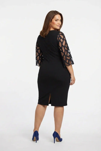 Vestido midi multicolor lentejuelas talla grande