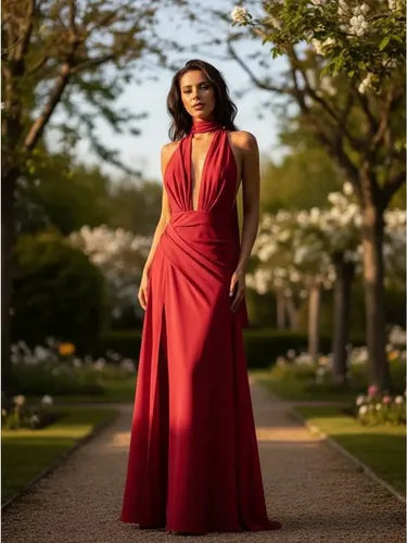 Vestido Largo Delpilar Va 543 Escote V Fiesta Mujer