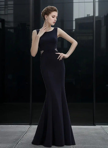 Vestido Largo Fiesta Sirena Escote Bote Ep 104