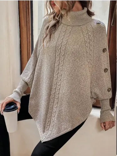 Ruana Poncho Tejido Chal De Punto Tapado Mujer Bb 32