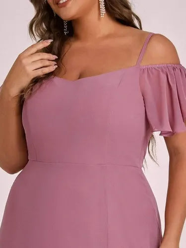 Vestido Fiesta Largo Talla Grande Hombros Descubierto Ep 198