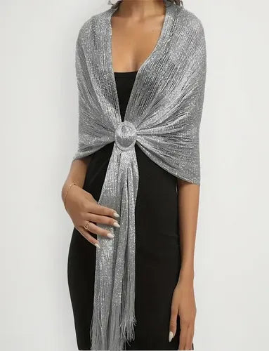 Envoltura Brillante Flecos Bolero Tapado Chal Fiesta Bb 22