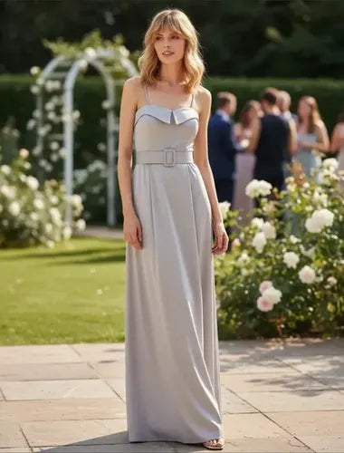 Vestido De Fiesta Largo Graduación Con Cinturón Td 30