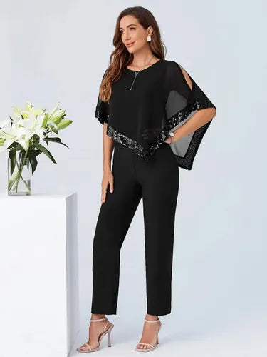 Entero Jumpsuit Mono Fiesta Lentejuelas El 88 Negro S