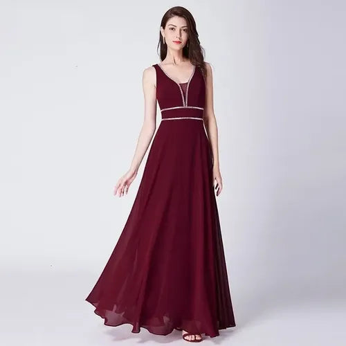 Vestido Fiesta Largo Graduación Gala Ep 159 Bordó 8