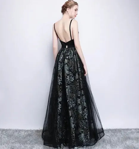 Vestido Fiesta Graduación Sin Cinturón  Ep 410 Negro 10