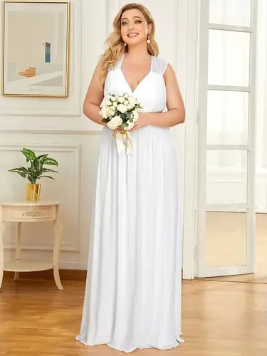 Vestidos Fiesta Gasa Novia Gala Talla Grande Ep 67