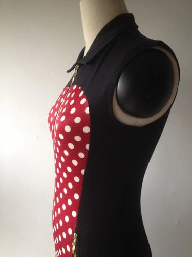 Vestido Negro Con Rojo Ajustado Va 144 Rojo M