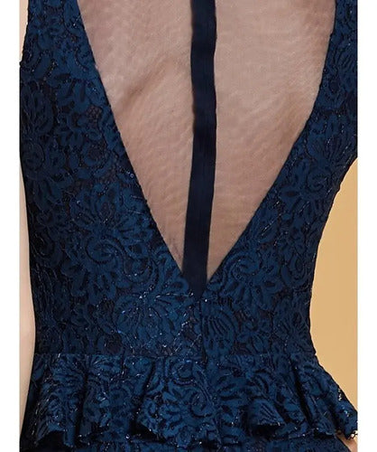 Vestido De Fiesta Largo Peplum Encaje Ep 231