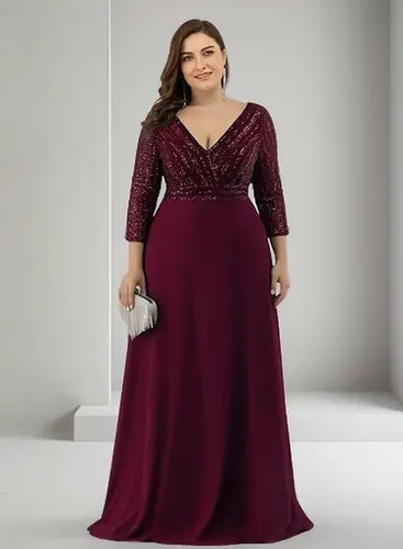 Vestido Fiesta Largo Matrimonio Talla Grande Ep 172