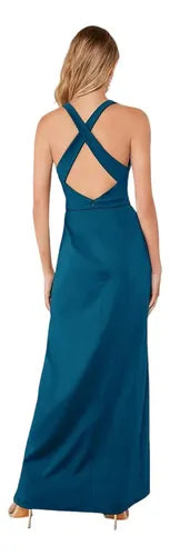 Vestido Largo Fiesta Escote V Mujer Elegante Va 618