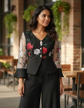 Traje Mujer Conjunto Blusa Pantalón Entero  Hq 25