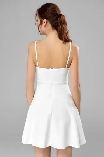 Vestido Fiesta Blanco Boda Matrimonio Corto Td 14 Blanco 40