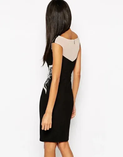 Vestido Negro Ajustado Va 127 Multicolor L