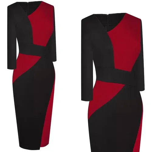 Vestido Formal Oficina Coctel Negro  Va 423