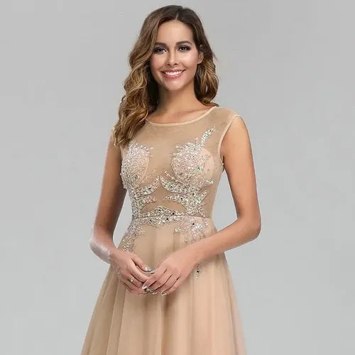 Vestido Fiesta Graduación Largo Transparencia Ep 177