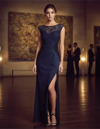 Vestido De Fiesta Largo Pequeño Va 132a Azul Xs