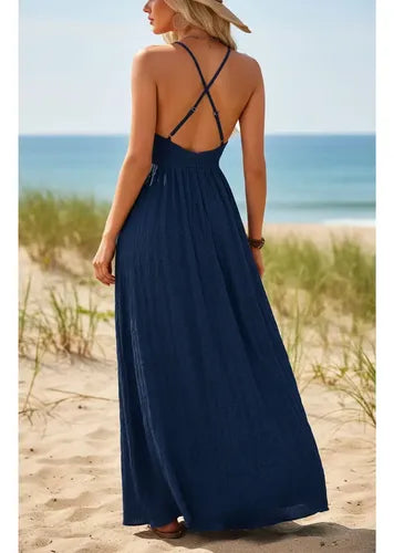 Vestido Largo Bohemio Playa Estampado Floral Verano