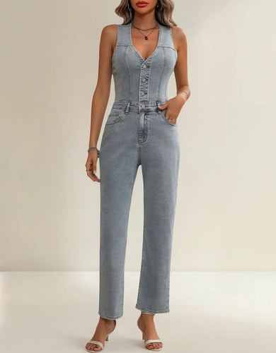 Entero Jumpsuit Mono Mezclilla Jeans Denim El 224