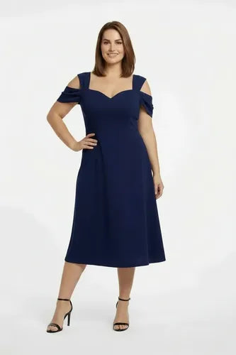 Vestido corto multicolor acampanado tirantes talla grande