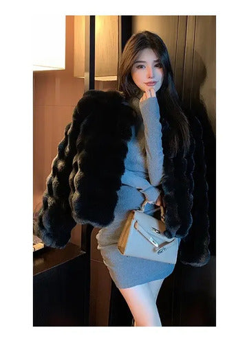 Elegante  Chaqueta Capa Bolero Piel Fiesta Bb 12