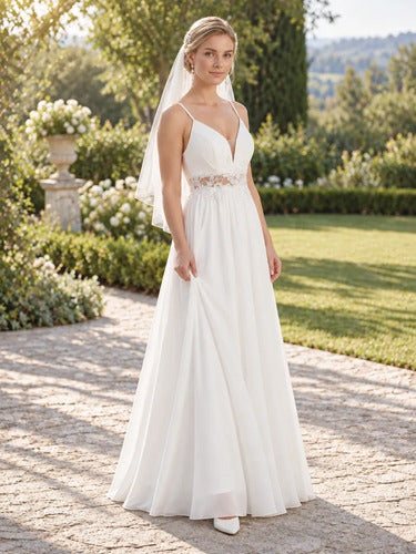 Vestido de novia princesa de gasa forrada