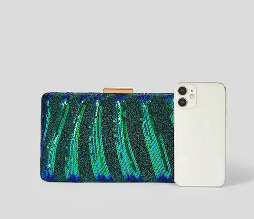 Cartera Brillos Fiesta Coctel Noche Clutch Mano Ct 09