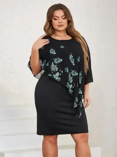 Vestido Fiesta Talla Grande Negro  Vg 76 Negro 2xl