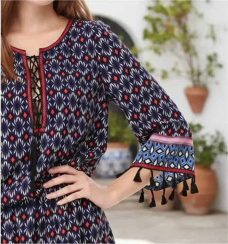 Vestido Corto Verano Casual Playa Ep 53c Azul 6